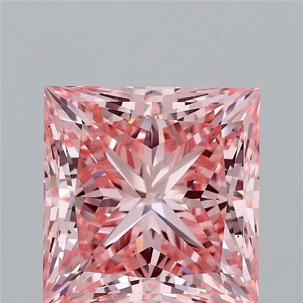 3.12 Ct. Fancy Vivid Pink Princess Lab Grown Diamond