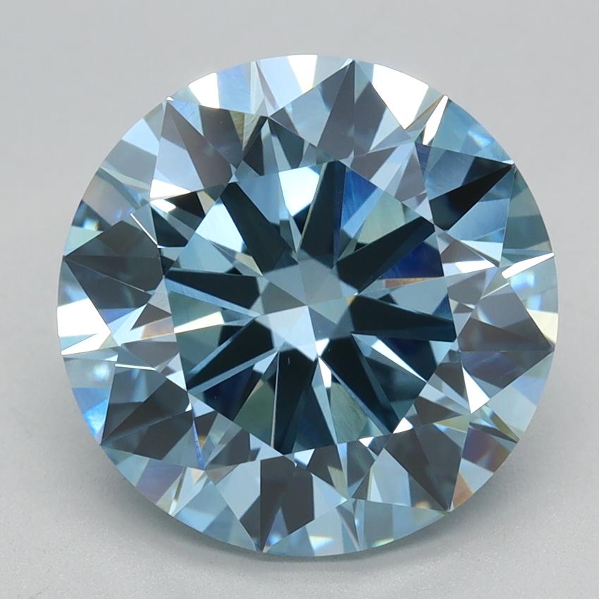 4.02 Ct. Fancy Vivid Blue Round Lab Grown Diamond