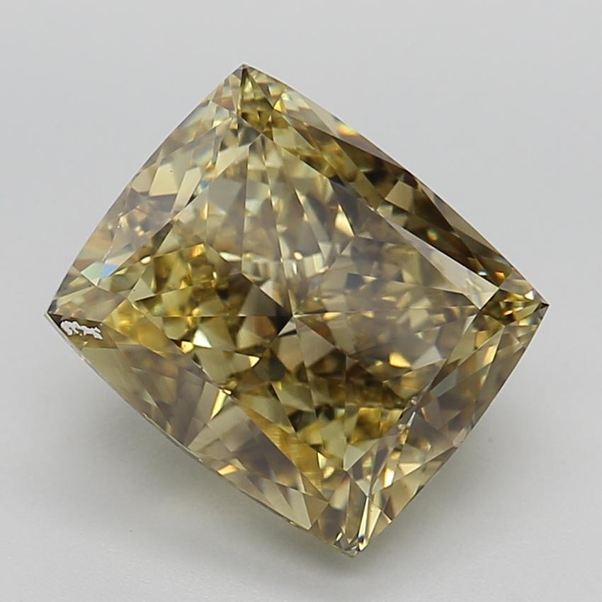 6.53 Ct. Fancy Intense Brownish Yellow Cushion Lab Grown Diamond