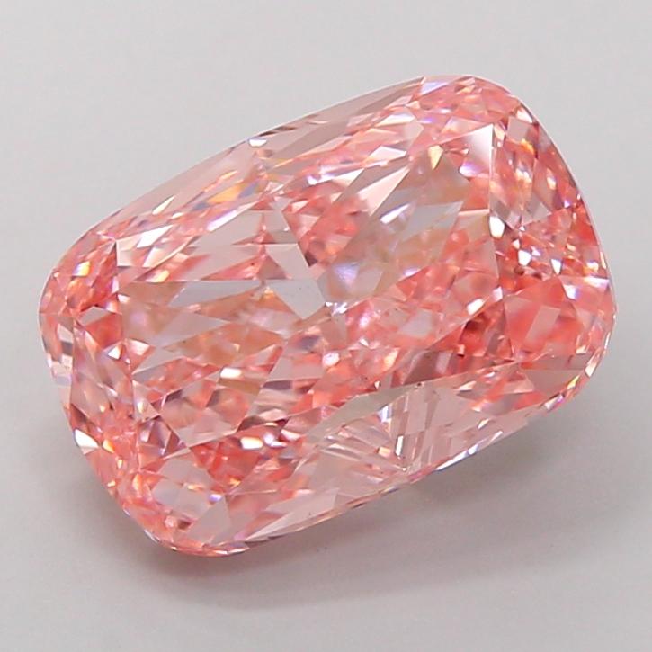 5.01 Ct. Fancy Vivid Pink Cushion Lab Grown Diamond