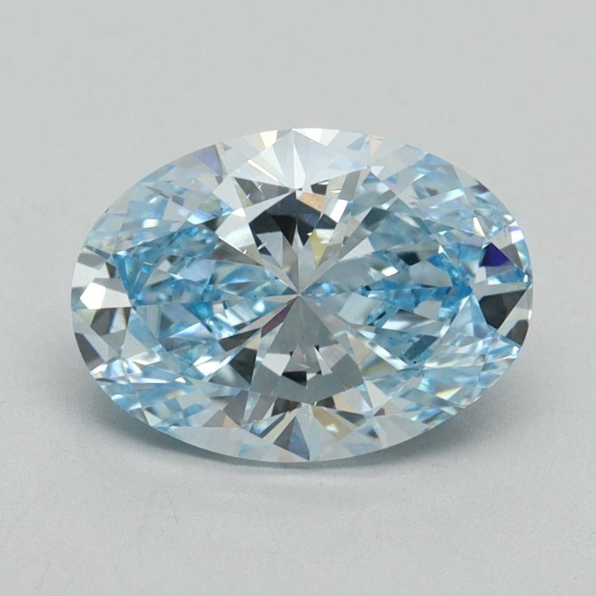 2.02 Ct. Fancy Vivid Blue Oval Lab Grown Diamond