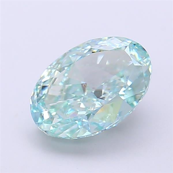 2.02 Ct. Fancy Vivid  Green Oval Lab Grown Diamond