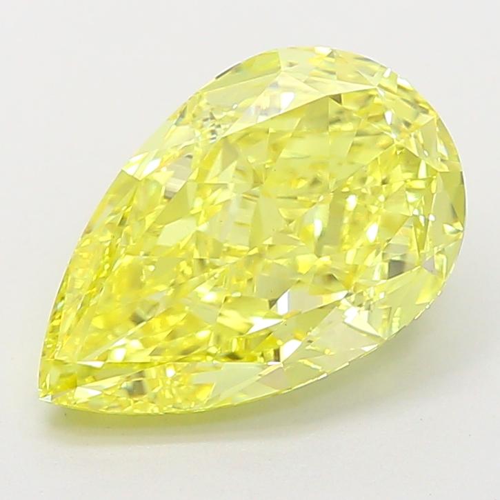 4.02 Ct. Fancy Vivid  Yellow Pear Lab Grown Diamond