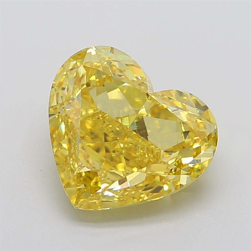 7.91 Ct. Fancy Vivid Yellow Heart Lab Grown Diamond
