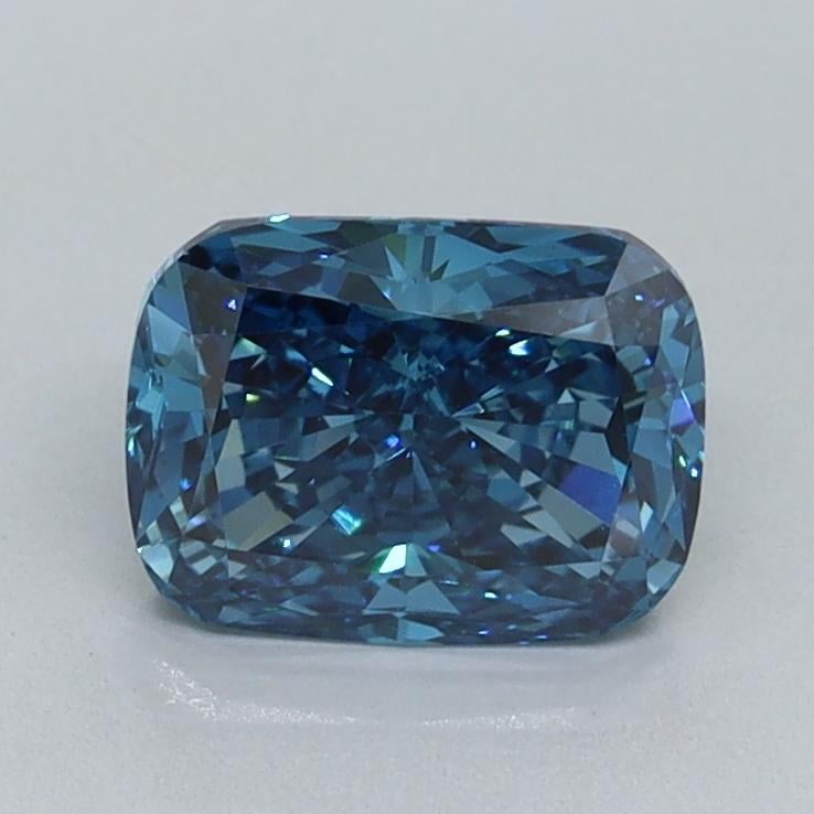 1.07 Ct. Fancy Vivid Malibu Blue Cushion Lab Grown Diamond
