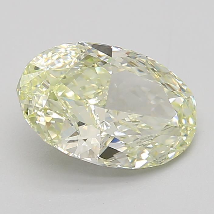 1.72 Ct. Light Greenish Yellow Oval Lab Grown Diamond