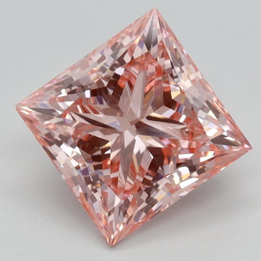2.51 Ct. Fancy Vivid Pink Princess Lab Grown Diamond
