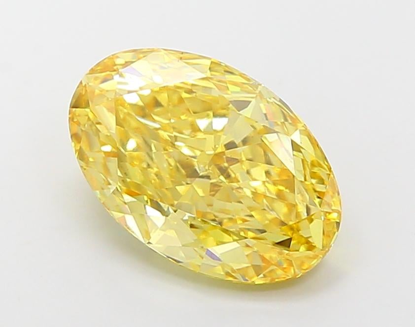 5.02 Ct. Fancy Vivid Yellow Oval Lab Grown Diamond