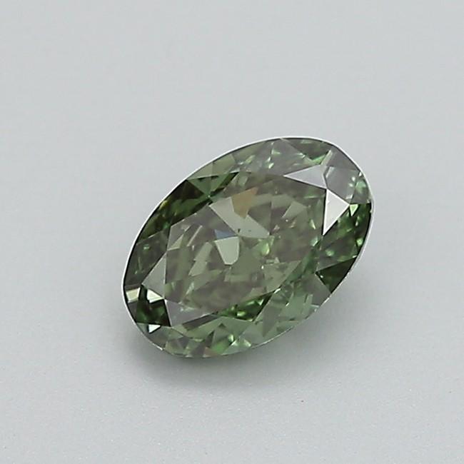 0.92 Ct. Fancy Vivid  Green Oval Lab Grown Diamond