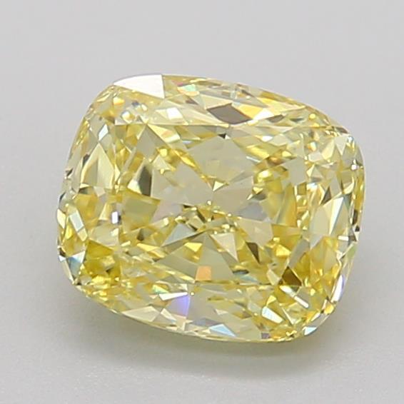 1.71 Ct. Fancy Intense Yellow Cushion Lab Grown Diamond