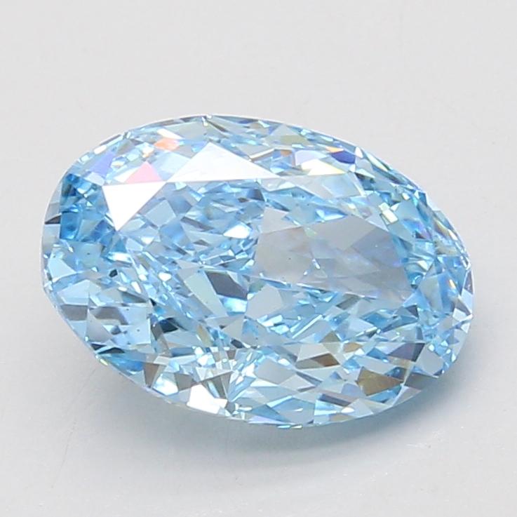 3.10 Ct. Fancy Vivid Blue Oval Lab Grown Diamond