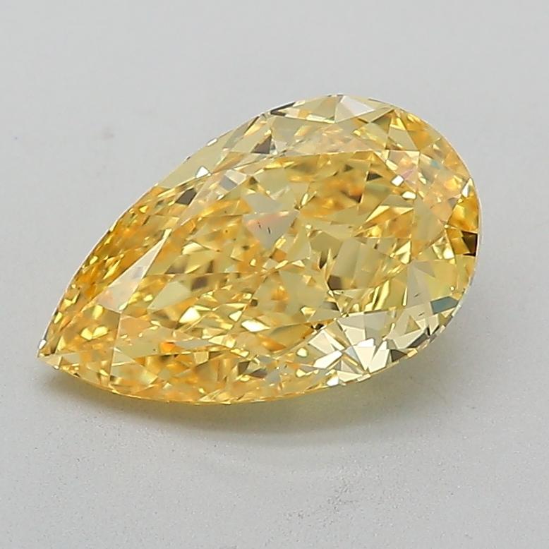 2.15 Ct. Fancy Vivid  Yellow Pear Lab Grown Diamond