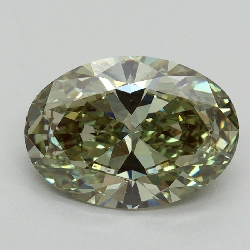 2.01 Ct. Fancy Intense Green Oval Lab Grown Diamond
