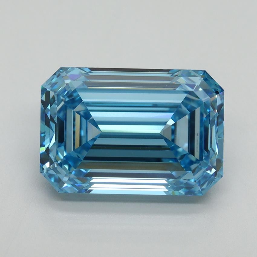 7.09 Ct. Fancy Vivid Blue Emerald Lab Grown Diamond