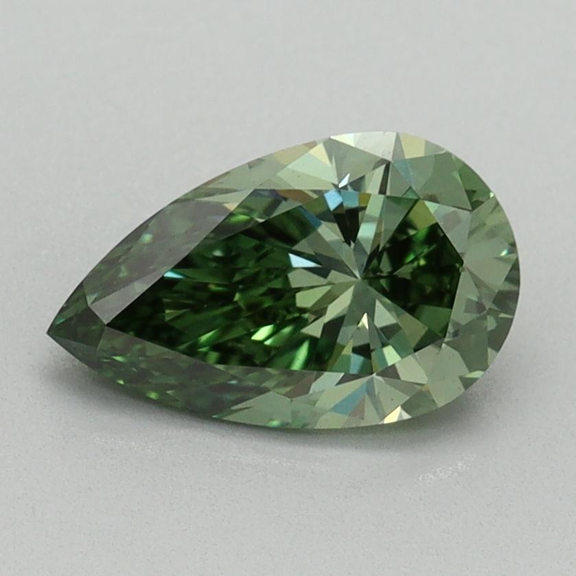 1.15 Ct. Fancy Vivid Green Pear Lab Grown Diamond