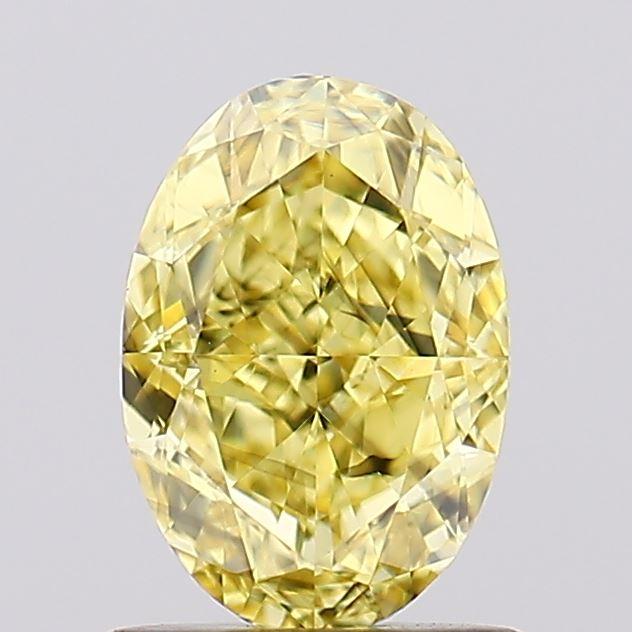 1.22 Ct. Fancy Vivid  Yellow Oval Lab Grown Diamond