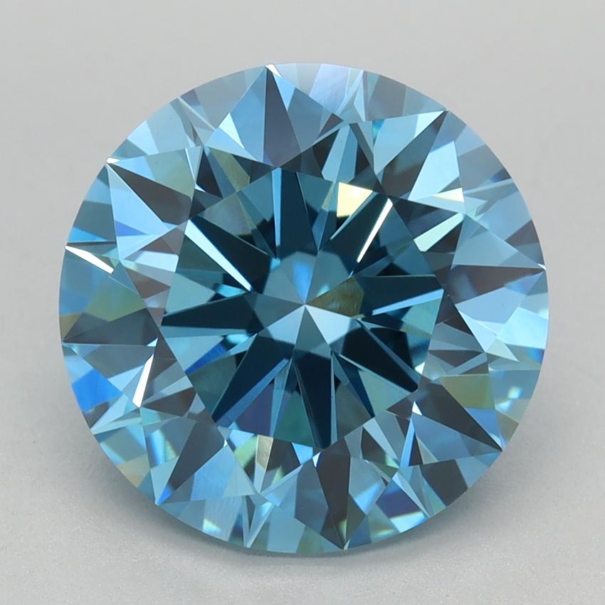 4.08 Ct. Fancy Vivid Blue Round Lab Grown Diamond