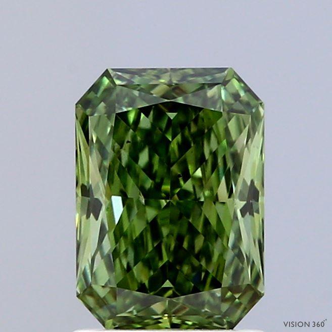 1.51 Ct. Fancy Vivid Green Radiant Lab Grown Diamond