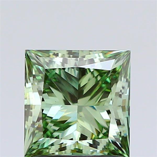 1.42 Ct. Fancy Vivid Green Princess Lab Grown Diamond