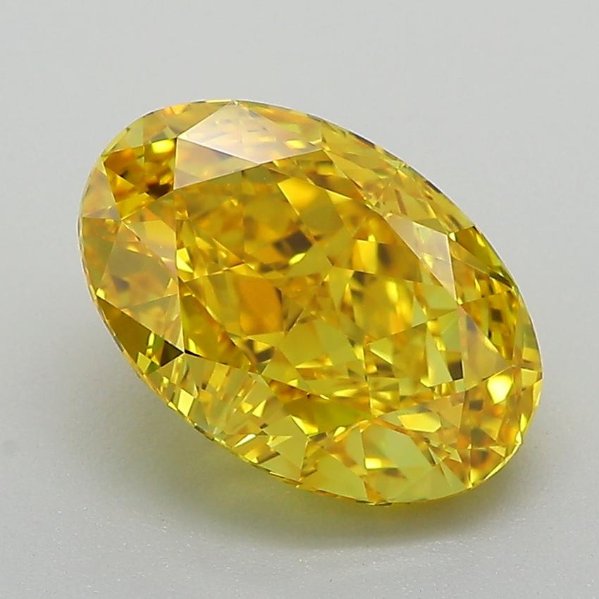 2.79 Ct. Fancy Vivid Yellow Oval Lab Grown Diamond