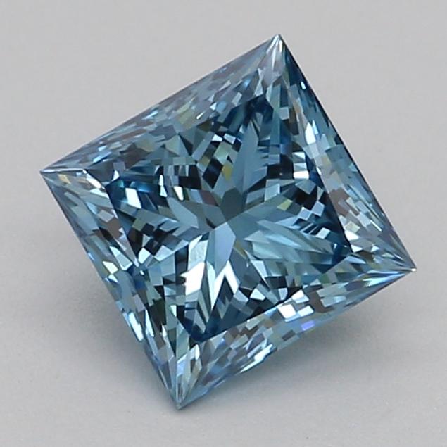 0.56 Ct. Fancy Vivid Blue Princess Lab Grown Diamond