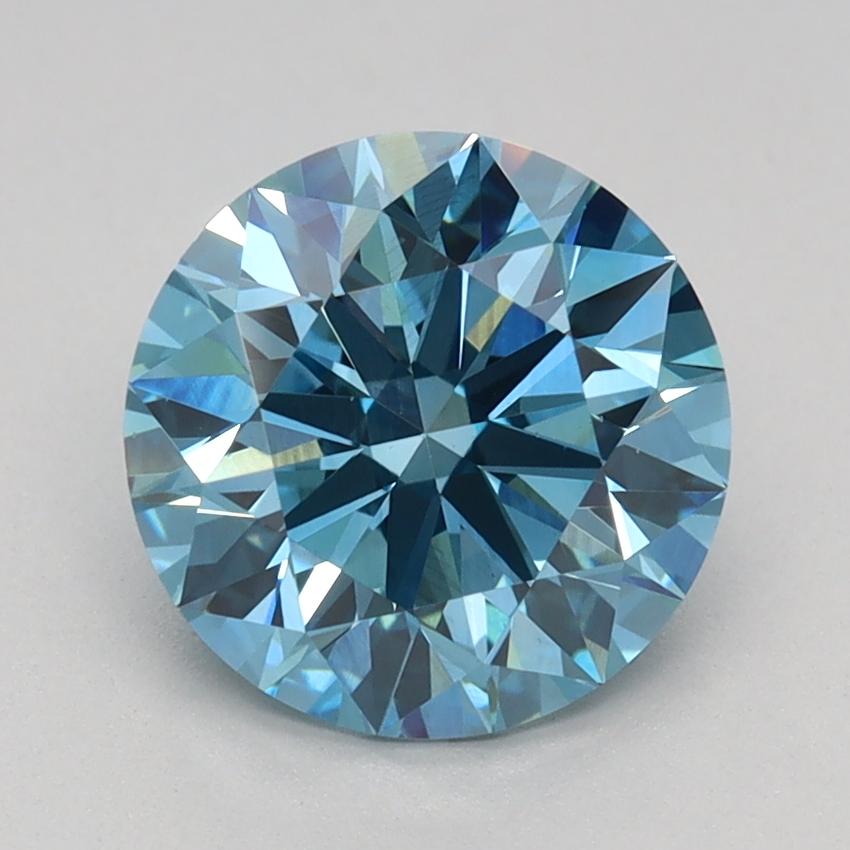 1.59 Ct. Fancy Vivid Blue Round Lab Grown Diamond