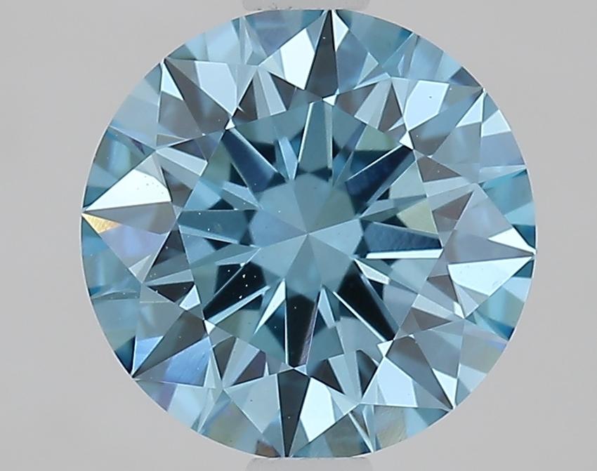 1.58 Ct. Fancy Vivid Blue Round Lab Grown Diamond