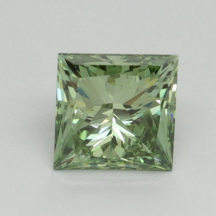 0.92 Ct. Fancy Vivid Green Princess Lab Grown Diamond