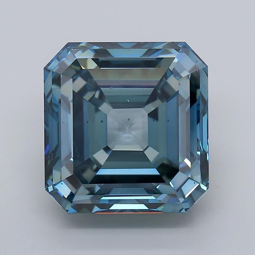 18.07 Ct. Fancy Vivid  Blue Asscher Lab Grown Diamond