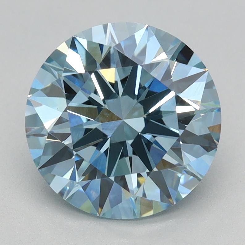 1.58 Ct. Fancy Vivid Blue Round Lab Grown Diamond