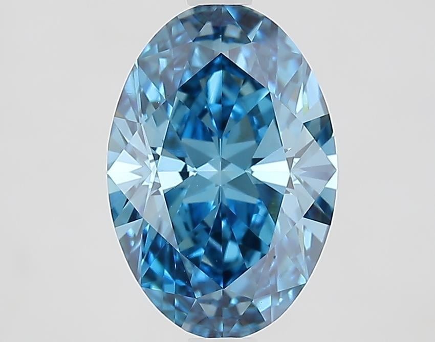 2.56 Ct. Fancy Vivid Blue Oval Lab Grown Diamond