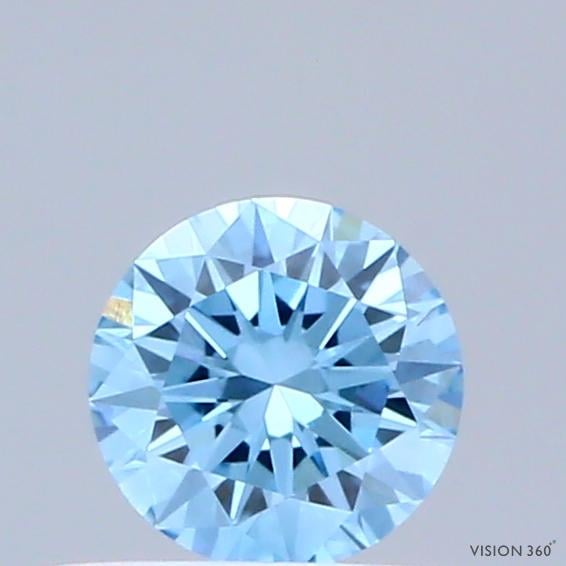0.31 Ct. Fancy Vivid Blue Round Lab Grown Diamond