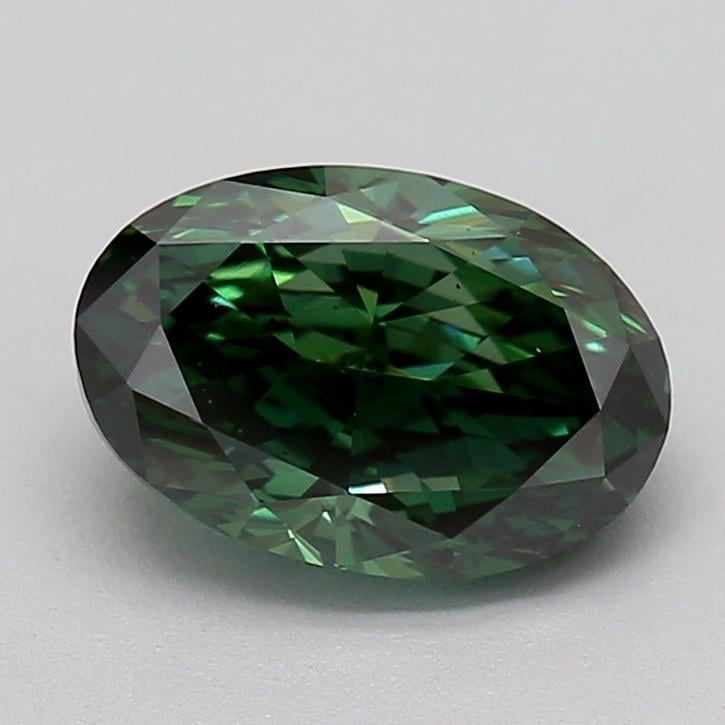 1.41 Ct. Fancy Vivid  Green Oval Lab Grown Diamond