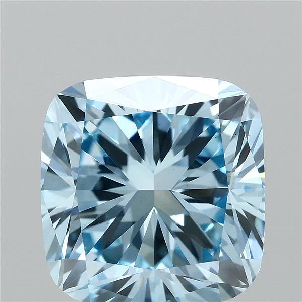 2.52 Ct. Fancy Vivid  Blue Cushion Lab Grown Diamond