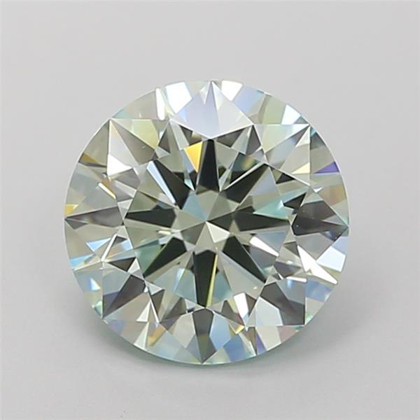 2.18 Ct. Fancy Light  Green Round Lab Grown Diamond