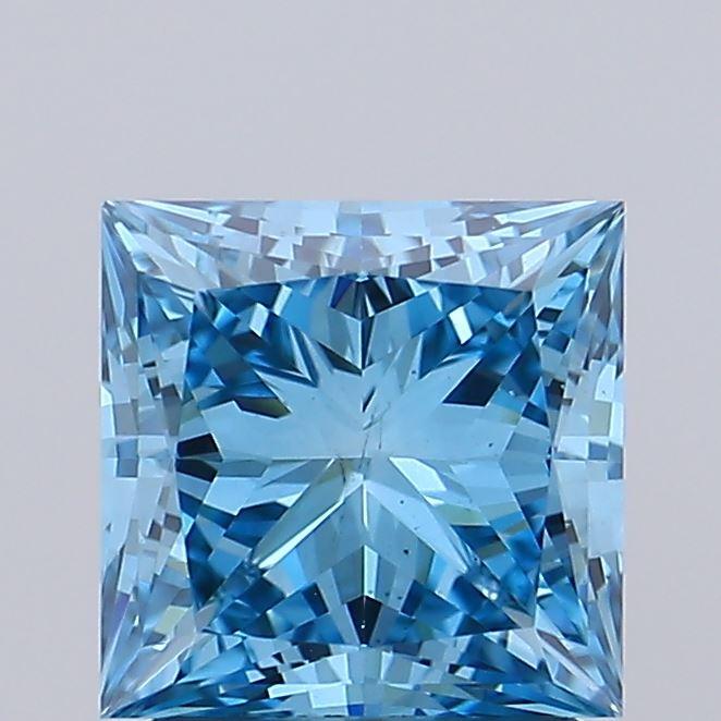 1.71 Ct. Fancy Vivid Blue Princess Lab Grown Diamond