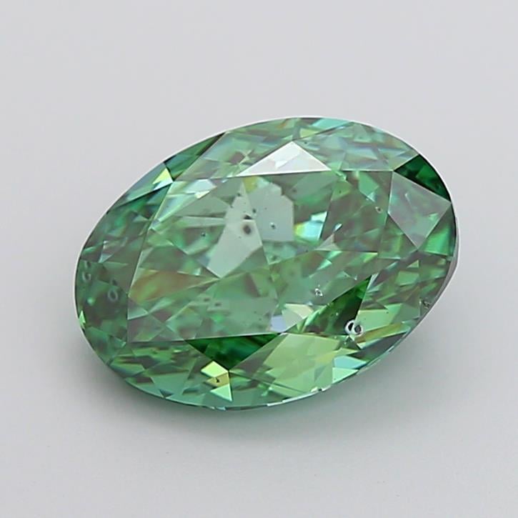 4.00 Ct. Fancy Vivid Green Oval Lab Grown Diamond