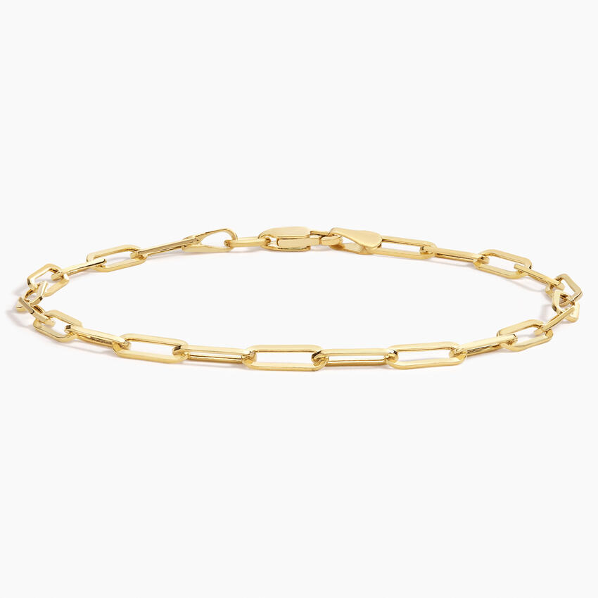 14K Yellow Gold Devon 7 in. Paperclip Chain Bracelet (Small)