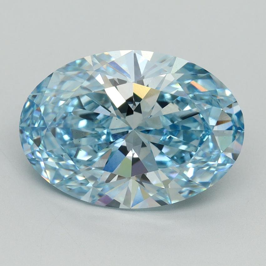 6.02 Ct. Fancy Vivid Blue Oval Lab Grown Diamond