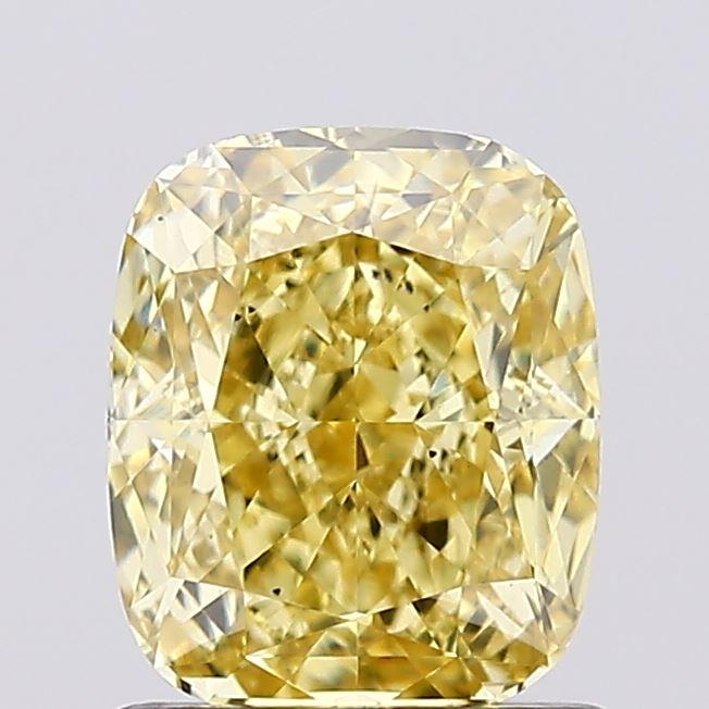 1.17 Ct. Fancy Vivid Yellow Cushion Lab Grown Diamond