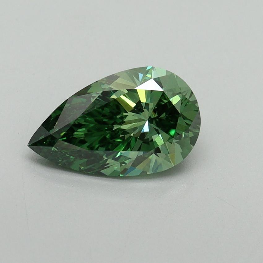 1.15 Ct. Fancy Vivid Green Pear Lab Grown Diamond