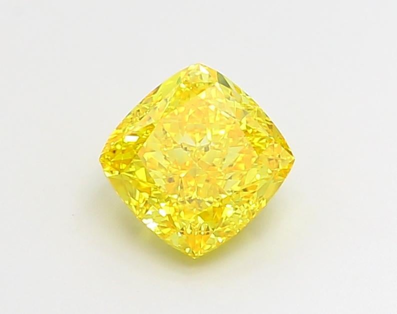 2.1 Ct. Fancy Vivid Yellow Cushion Lab Grown Diamond