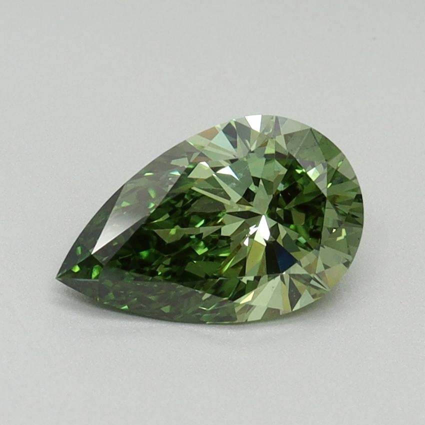 1.02 Ct. Fancy Vivid Green Pear Lab Grown Diamond