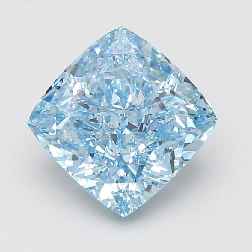 4.08 Ct. Fancy Vivid Blue Cushion Lab Grown Diamond