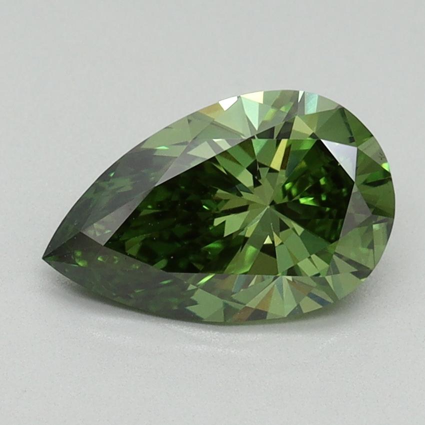 1.29 Ct. Fancy Vivid Green Pear Lab Grown Diamond