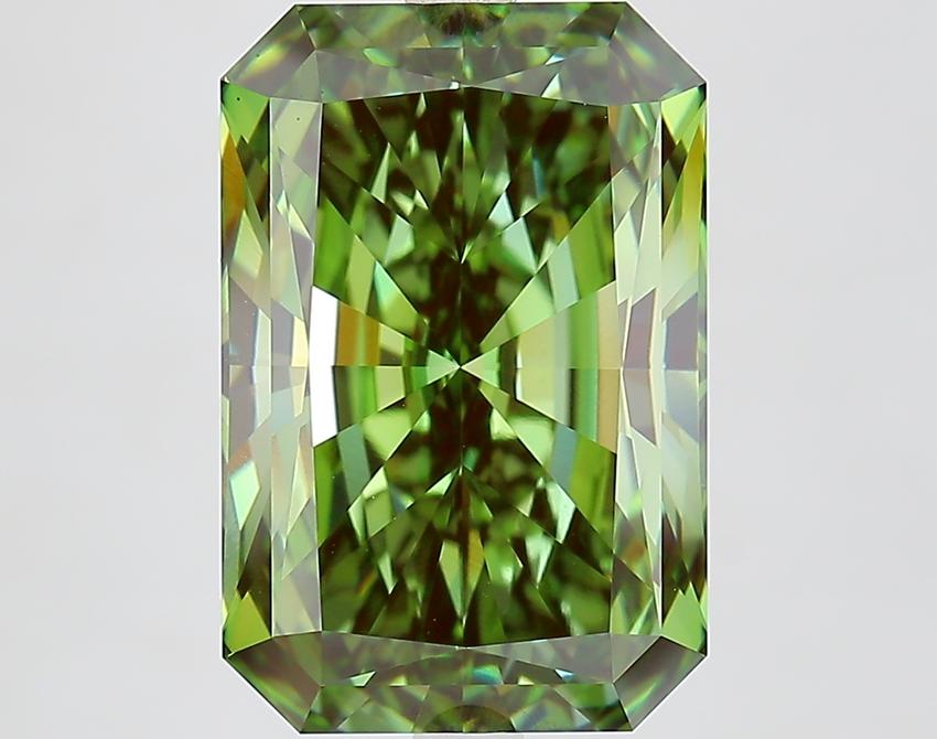 7.03 Ct. Fancy Vivid Green Radiant Lab Grown Diamond