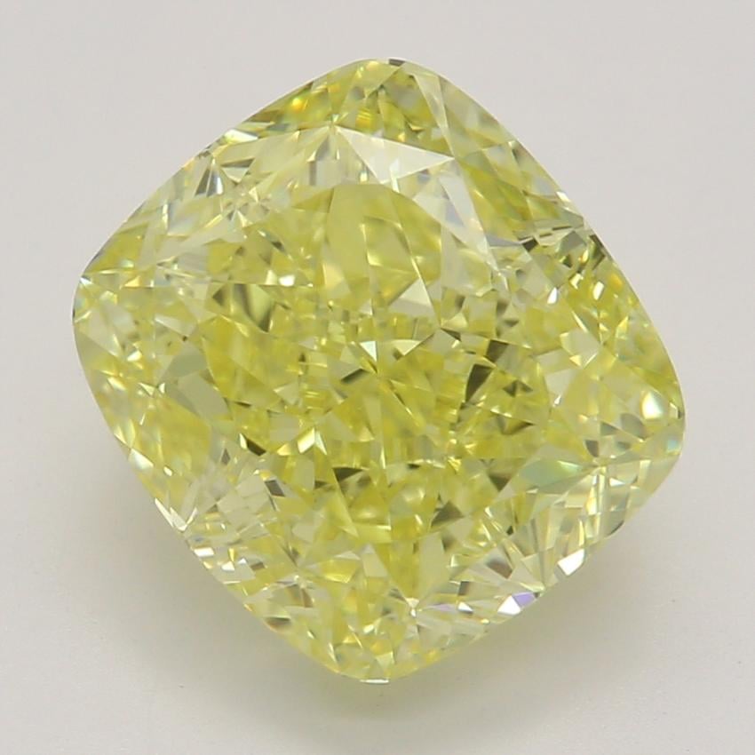 2.41 Ct. Fancy Intense Yellow Cushion Diamond