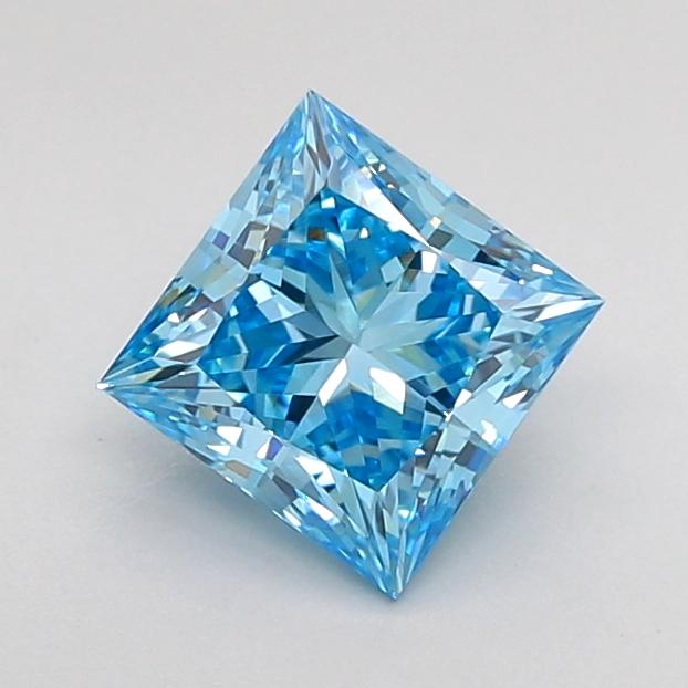 1.09 Ct. Fancy Vivid Blue Princess Lab Grown Diamond