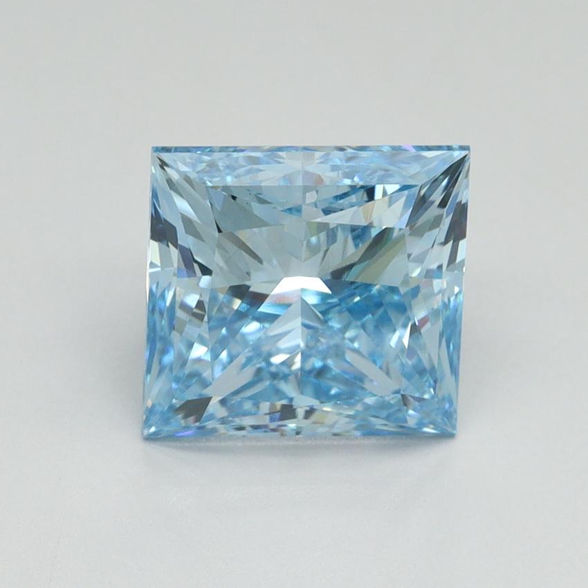 3.22 Ct. Fancy Vivid Blue Princess Lab Grown Diamond