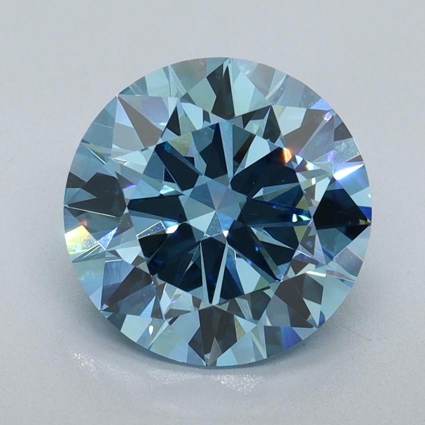 3.02 Ct. Fancy Vivid Blue Round Lab Grown Diamond
